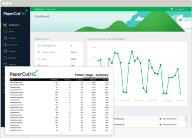Papercut, Admin Interface Reports, Connex Systems