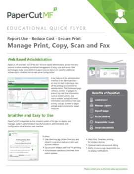 Papercut, Mf, Education Flyer, Connex Systems