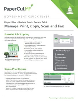 Papercut, Mf, Government Flyer, Connex Systems