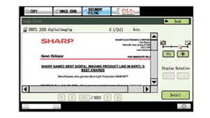 Sharp 8.5, control panel, UI, Connex Systems