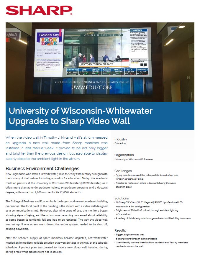 University Wisconsin, Video Wall, Case Study, education, Connex Systems