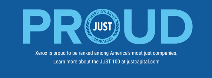 Proud JUST 100, Industry Leader, Why Xerox, Connex Systems